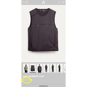 NEW $320 ARYS PRO PADDED VEST MAGNETIC CLOSURE MENS MEDIUM EUROPEAN STREETWEAR